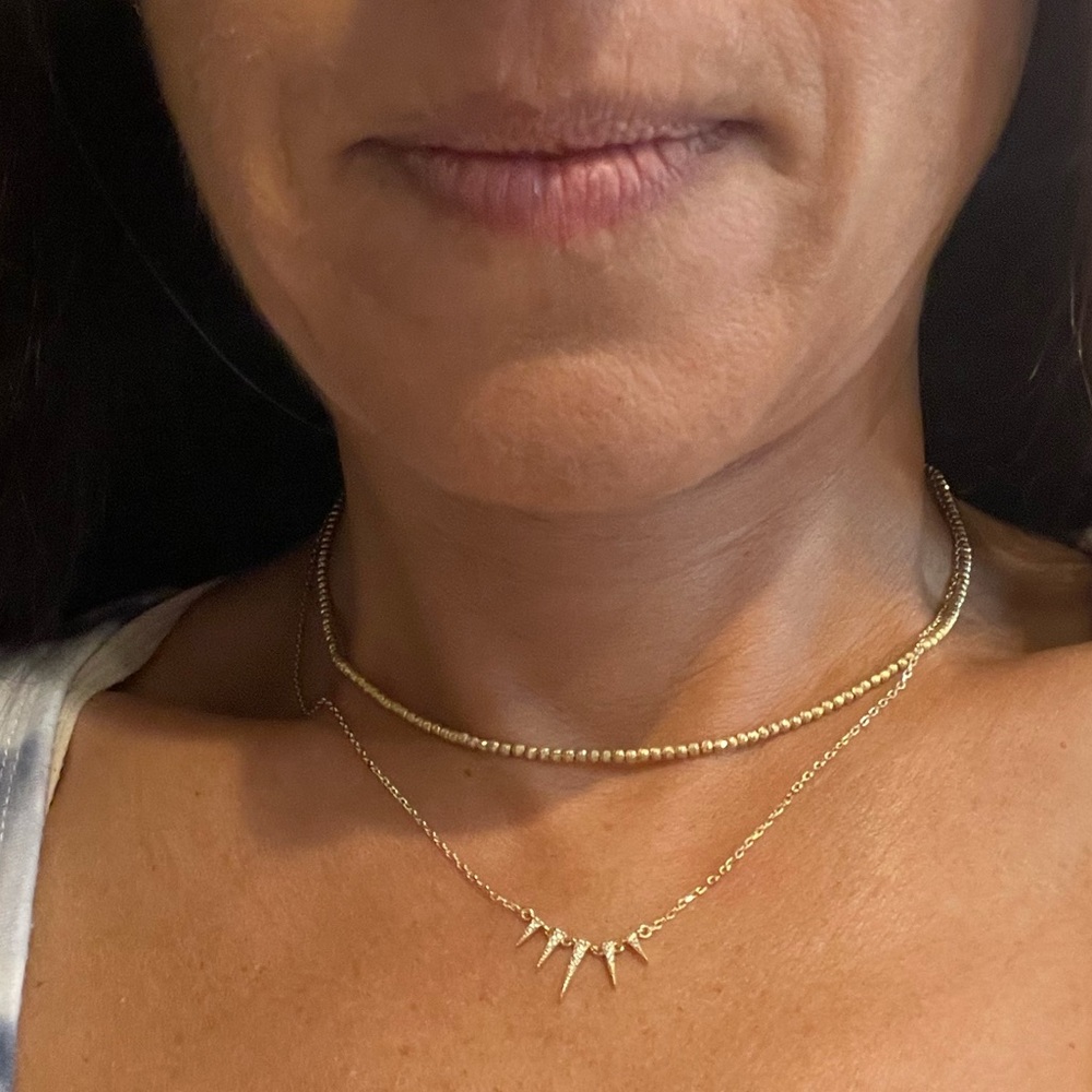 Spikey gold plated layering neacklace